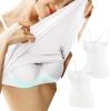 2 Pack Women's Camisole with Built in Bra Summer Casual Spaghetti Strap Tank Tops Sleeveless Padded Workout Tops White view 2