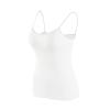 2 Pack Women's Camisole with Built in Bra Summer Casual Spaghetti Strap Tank Tops Sleeveless Padded Workout Tops White view 3