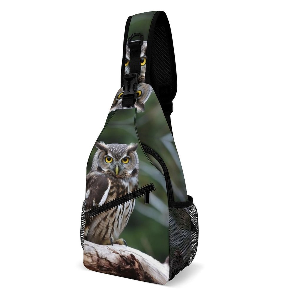 Sling Bag for Women Men Daypack Wild Owl Birds Chest Bag Crossbody Backpack for Hiking Travel