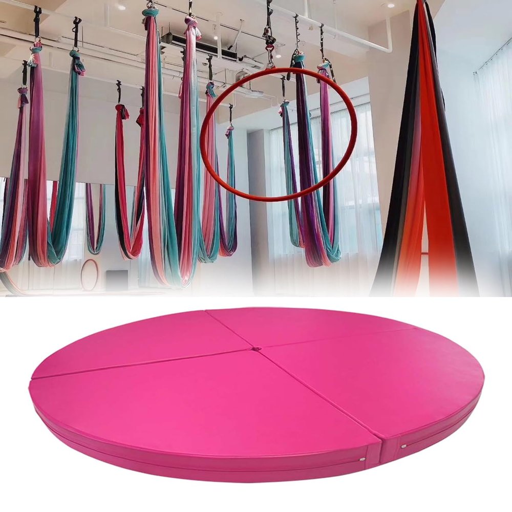 CMYUN Aerial Hoop Yoga Crash Mat, Heavy Duty Thickened Pole Dance Mat for Adult, Safety Dance Floor Pad, Multi-use Dancing Cushion for Exercises(Pink,150cmx3cm(59"x1.2"))