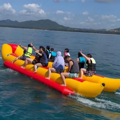 Hlixzoy Water Banana Boat Flying Fish, Inflatable Towed Rowing Tube, Inflatable Banana Boat, Ride Tube for Rowing and Water Sports,6 People