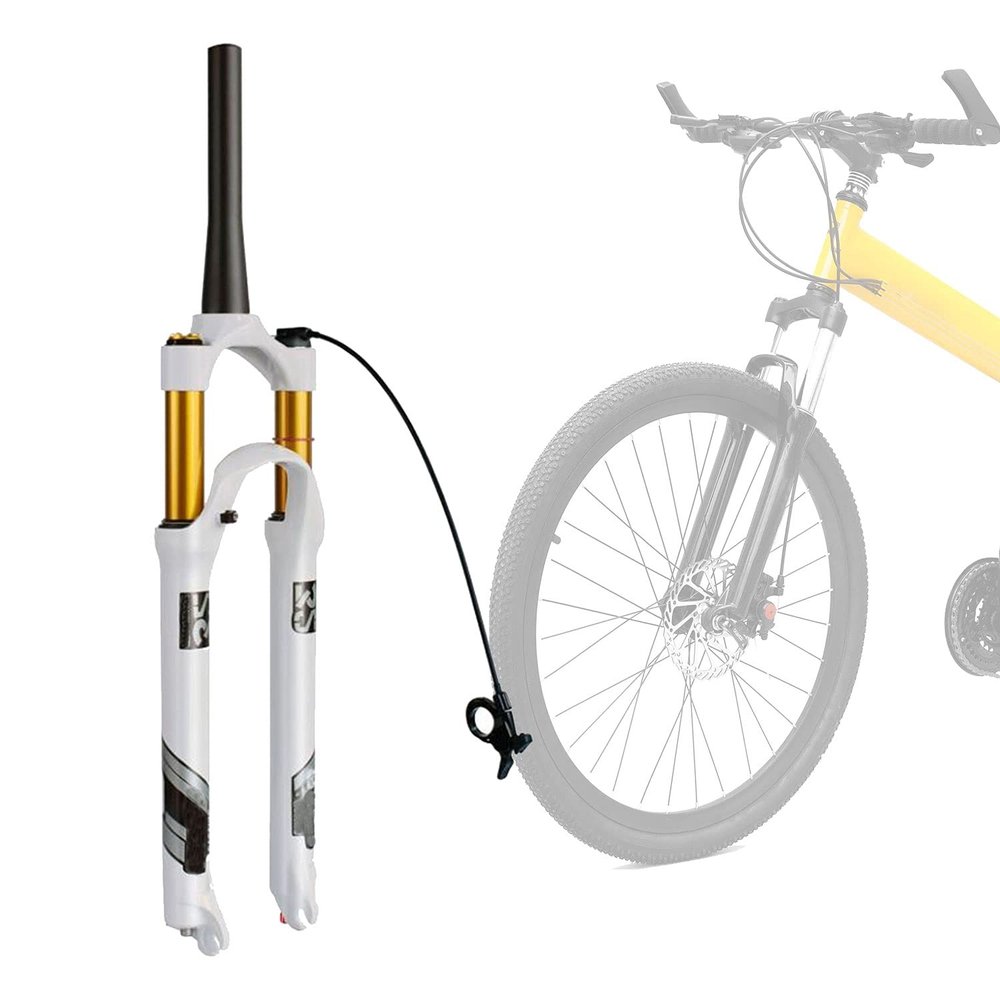 ZECHAO Mountain Bike Air Front Fork,26/27.5/29in Mountain Suspension Air Pressure Travel 130mm Disc Brake 9mm Axle(Spinal Remote Lock,29inch)