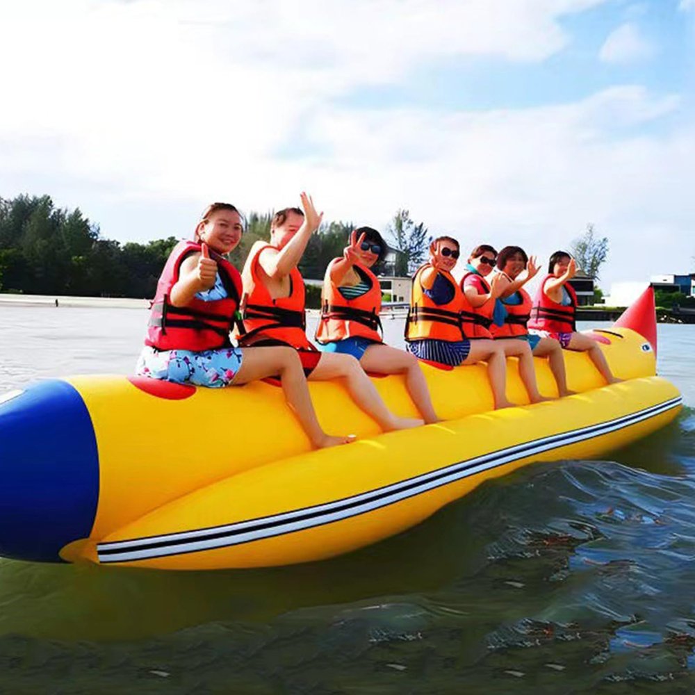 Hlixzoy Inflatable Banana Boat,Jet Ski, Banana Boat Towing,Jet Ski Towing, Surfing,Amusement Equipment,Surfing and Horse Riding Water Games,6 People