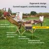 Pack 2 Folding Camping Chair with Foot Rest and Adjustable Backrest Beach Chair Lounger Foldable Reclining Lounge Chairs with Side Pocket and Cup Holder for Travel Picnic Hiking Backpacking view 2