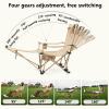 Pack 2 Folding Camping Chair with Foot Rest and Adjustable Backrest Beach Chair Lounger Foldable Reclining Lounge Chairs with Side Pocket and Cup Holder for Travel Picnic Hiking Backpacking view 3