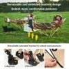 Pack 2 Folding Camping Chair with Foot Rest and Adjustable Backrest Beach Chair Lounger Foldable Reclining Lounge Chairs with Side Pocket and Cup Holder for Travel Picnic Hiking Backpacking view 4