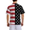 Bornore Shirts for Men American Flag Hawaiian Short Sleeves Printed Casual Button Up Shirts Retro Costumes(Flag1-L) view 2