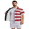 Bornore Shirts for Men American Flag Hawaiian Short Sleeves Printed Casual Button Up Shirts Retro Costumes(Flag1-L) view 3