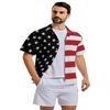 Bornore Shirts for Men American Flag Hawaiian Short Sleeves Printed Casual Button Up Shirts Retro Costumes(Flag1-L) view 4