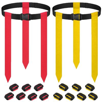 Ronsoile Flag Football Belts, Flag Football Set for Adults Kids Youth and Family, Adjustable Flag Football Flags for 14 Players with 42 Flags, Sports Training Competition