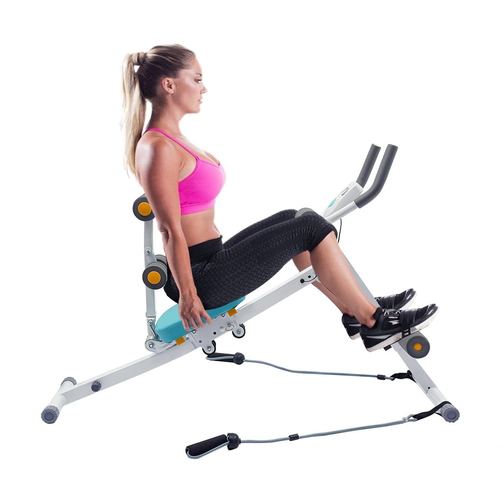 Ab Machine,Core & Abdominal Trainers,Workout Machine with LCD Display and Resistance Band,Body Workout Waist Trainer for Women&Men (Mutiple)