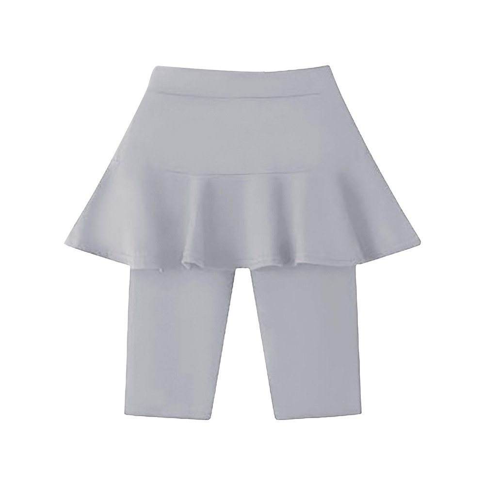 Girls Knee Length Leggings with Skirt Stretchy Kids Summer Pants for Girls Real Boys Shorts (GY1, 6-7 Years)