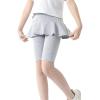 Girls Knee Length Leggings with Skirt Stretchy Kids Summer Pants for Girls Real Boys Shorts (GY1, 6-7 Years) view 2