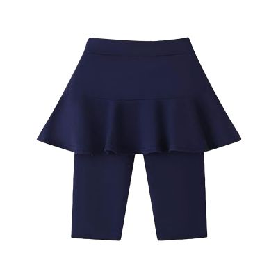 Girls Knee Length Leggings with Skirt Stretchy Kids Summer Pants for Girls Real Boys Shorts (BU2, 10-11 Years)