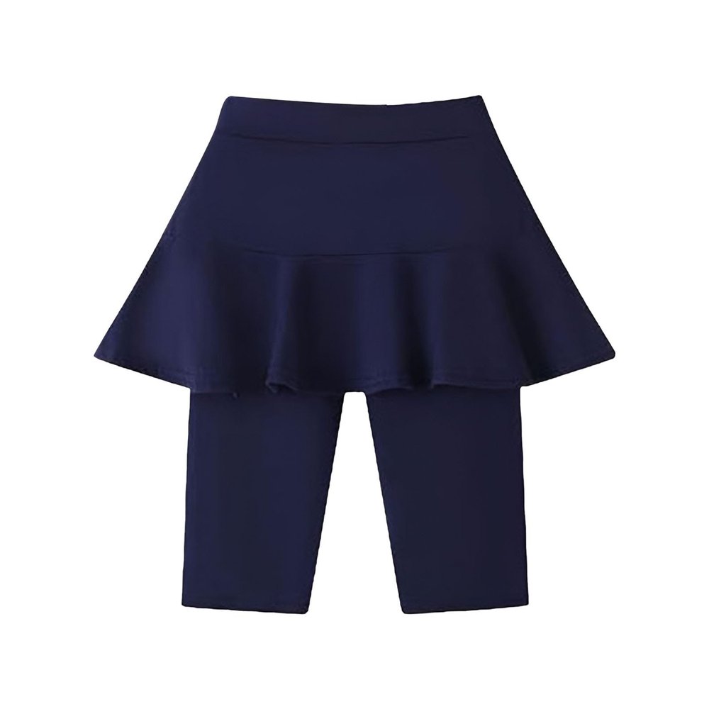 Girls Knee Length Leggings with Skirt Stretchy Kids Summer Pants for Girls Real Boys Shorts (BU2, 10-11 Years)