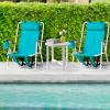 PRODC Folding Beach Chair Set of 2 for Adults, 4 Position Portable Backpack Foldable Camping Chair with Headrest Cup Holder and Wooden Armrests, Green view 2