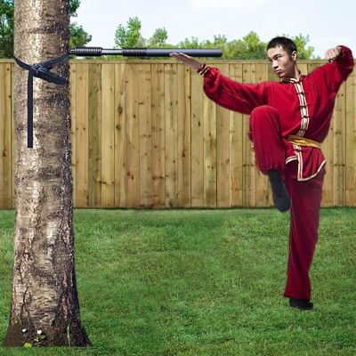 Elitix Wing Chun Dummy Garden Spring Martial Arts Equipment Weapons, Bundle Kung Fu Dummies Training Tool for Practice Taekwondo Karate, Kick Punching Pads Man Pile