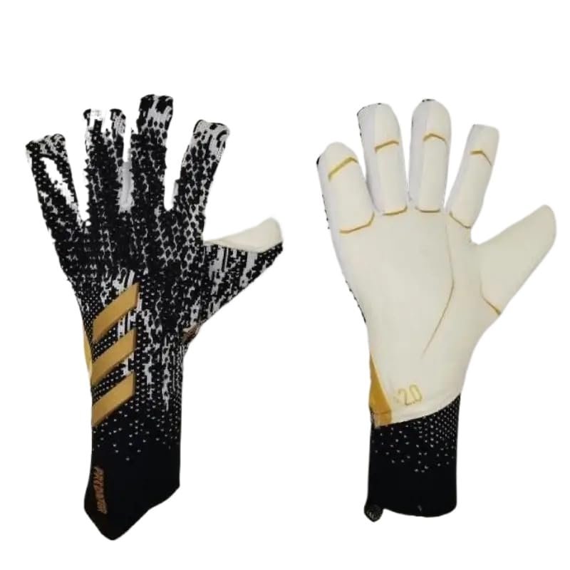 PLbSe Histarstore5 Soccer Goalkeeper Gloves Goalie Training Gloves Strong Grip Anti-Slip and Breathable for Adults and Children (Black Golden,9)