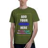 Custom T Shirts, Customize Your Own Design T-Shirt Personalized Cotton Tee Printed Photo Front, MossGreen-XL view 1