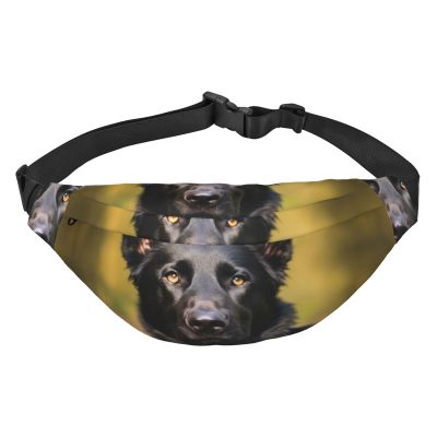 Dwrepo Fanny Pack for Women Men Crossbody Waist Packs Black german shepherd dog Belt Bag Hip Bum Bag for Running Hiking