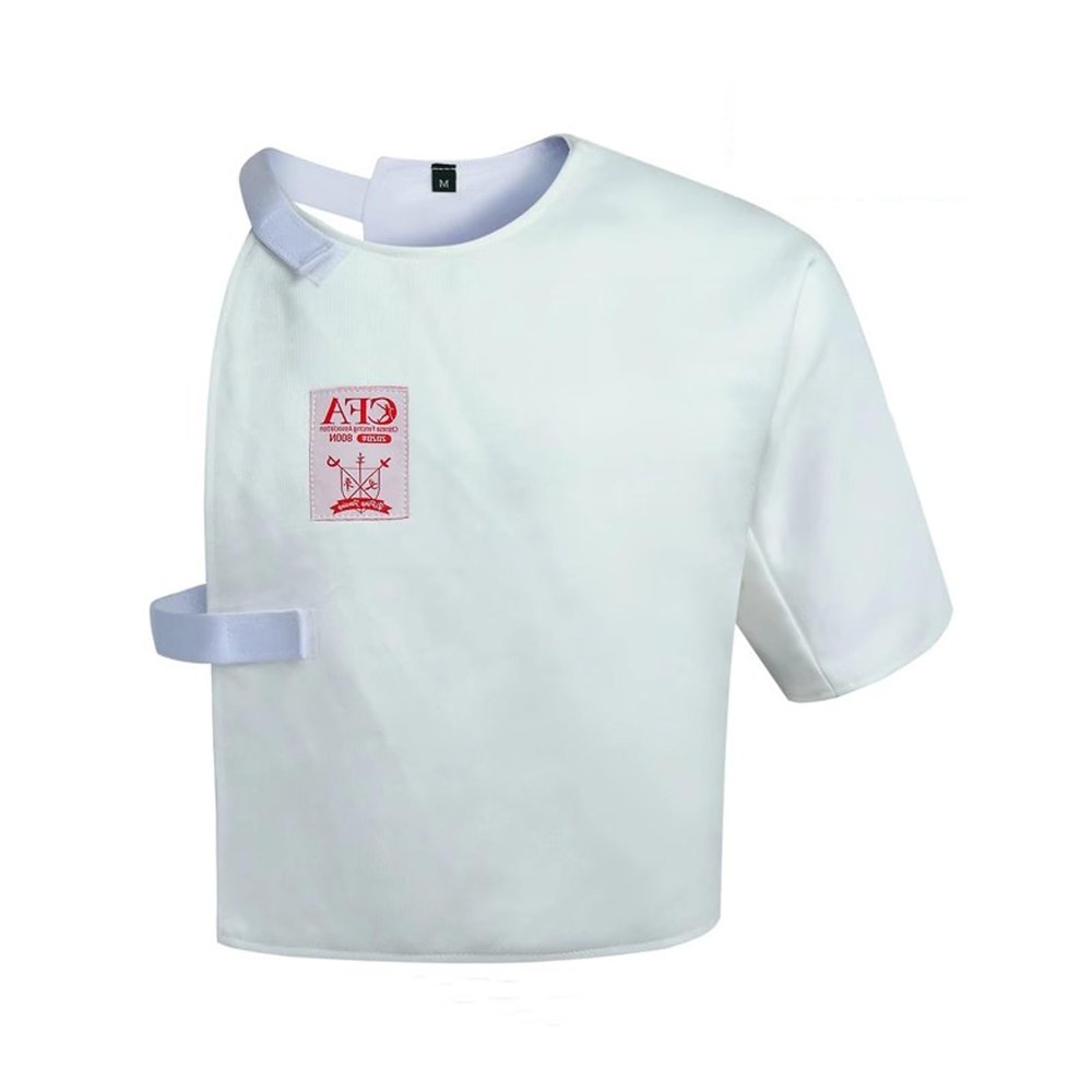 KXJPIZIYB Fencing Vest, 350N Training Clothing, Foil Epee Sabre Vest, High Puncture Resistance, for Daily Training(White 350N Left,Small)