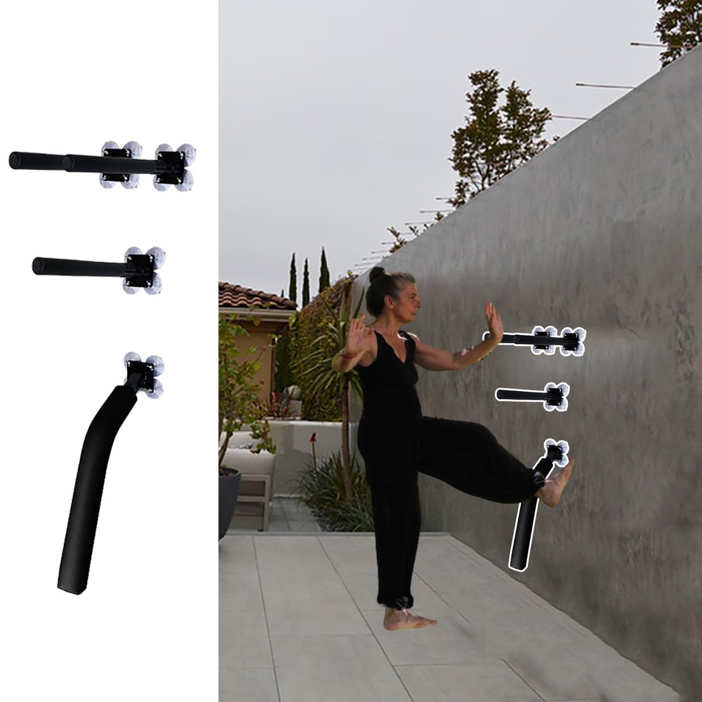 Elitix Wing Chun Dummy Arms Legs Trainer for Practice Kung Fu, Wall Mount Wing Chun Dummies Punching Kicking Stand, Wing Tsun Man Pile Rack can Free Combination(V-Handle)