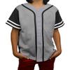 DIGITMON Kids Baseball Jersey Button Down Premium Sleeve Two-Striped T Shirts Uniform GREYBLACK for 16y Teenagers view 1