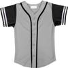 DIGITMON Kids Baseball Jersey Button Down Premium Sleeve Two-Striped T Shirts Uniform GREYBLACK for 16y Teenagers view 2