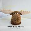 Eamior Proud Brown Moose Mascot Costume with Beige Horn Adult Size for Men & Women with Built-in Fan Inside the Head view 2