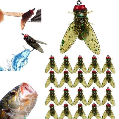 20PCS Fly Fishing Flies Kit, Bionic Fly Fishing Bait, 2024 New Fly Hook Soft Bait Add Fish Attractant Fishing Gear (20pcs-C, 15MM)