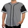 DIGITMON Men's Baseball Jersey Button Down Premium Two-Striped T Shirts Sports Uniform, GREYBLACK Large view 1