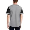 DIGITMON Men's Baseball Jersey Button Down Premium Two-Striped T Shirts Sports Uniform, GREYBLACK Large view 2