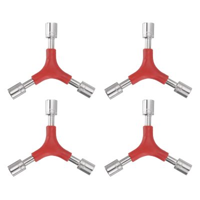 HARFINGTON 4pcs Y-Shaped 3 Way Bike Hex Wrench 8/9/10mm Y-Type Internal Hex Socket Wrench All-In-One Multi Portable Biking Torque Spanner for Bicycle Cycling Repair Hardware Tools, Red