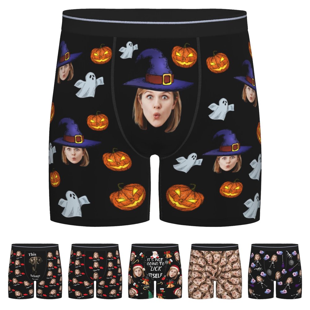 Customized Boxers for Men Gifts for Birthday for Boyfriend Unique Custom Boxers with Face on Them Personalized Underwear XL-010 Face