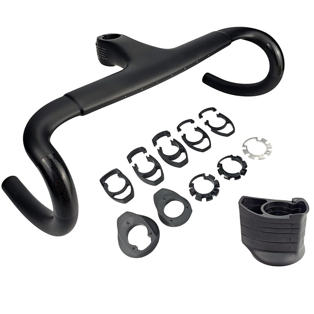 AGSDGAWD Road Bike Handlebars 28.6mm Carbon Fiber Integrated Stem Handlebar Drop Handlebar Inner Routing Lightweight Outdoor Sports(440-90MM)