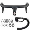 AGSDGAWD Road Bike Handlebars 28.6mm Carbon Fiber Integrated Stem Handlebar Drop Handlebar Inner Routing Lightweight Outdoor Sports(440-90MM) view 2