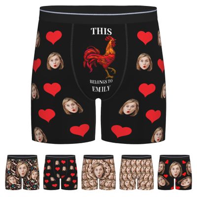 Custom Boxers with Face on Them Customized Boxers for Men Gifts for Birthday Valentine's Day Gifts for Boyfriend Unique XL-025 Face