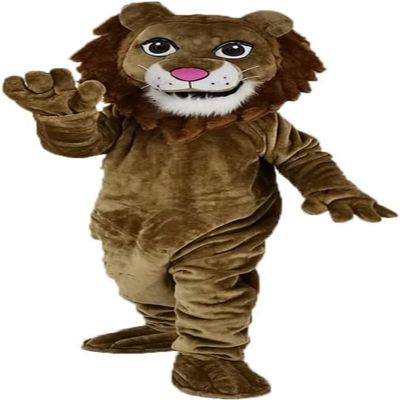 Friendly Brown Lion Mascot Costume Adult Size for Men & Women with Built-in Fan Inside the Head