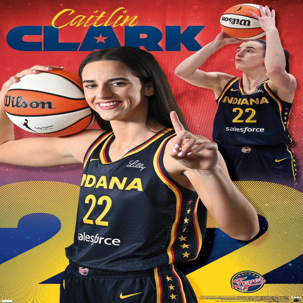 WNBA Indiana Fever - Caitlin Clark 24 Wall Poster, 34L" x 22.4W", Premium Unframed Version