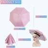 4 Pack Umbrella Hat, Sports Head Umbrella Hats for Adult Kids Women, 21" Diameter Folding Waterproof Rainbow Fishing Headwear for Outdoor Party Beach Hiking view 2