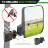 Omgro Golf Cart Side Mirrors for EZGO Club Car Yamaha, No Drilling HD-Shatterproof Golf Cart Mirrors Side View with Blind Spot Mirrors & 3 Size Clips (Fit 0.75-1.25in Square Rails) view 2
