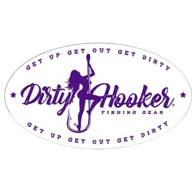 Dirty Hooker Fishing Gear Purple Vintage Sticker for Adults - Laptop, Car, Wall, Bumper