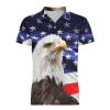 DPAINTouscap American Flag Men's Short Sleeve Polo Shirt Casual 4th July Patriotic Golf Shirts, X-Large, Style-23 view 4