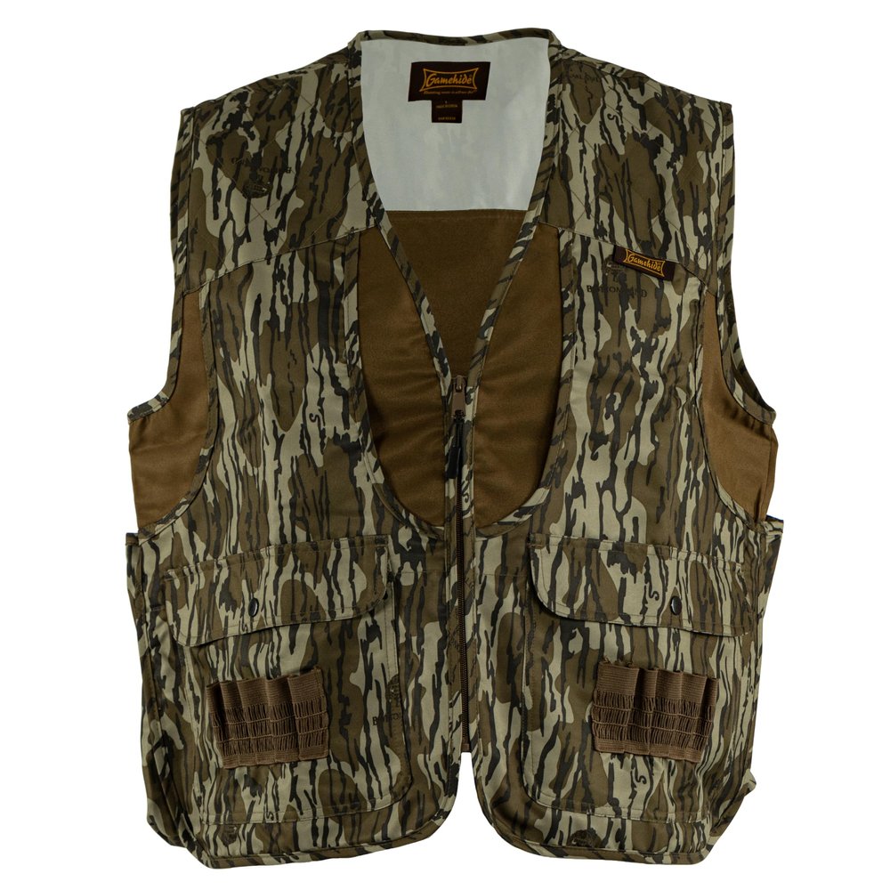 Gamehide Camo Front Loading Upland Dove Hunting Vest With Camo Back (Original Bottomland, 3X-Large)