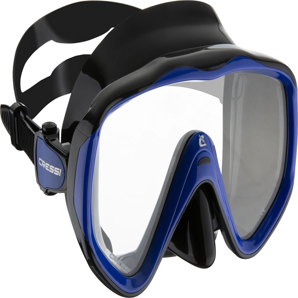 Cressi Liberty Mono-Lens Diving Mask, Black/Blue