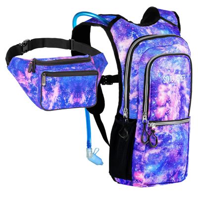 Galaxy Print Medium Hydration Pack and Fanny Pack Bundle