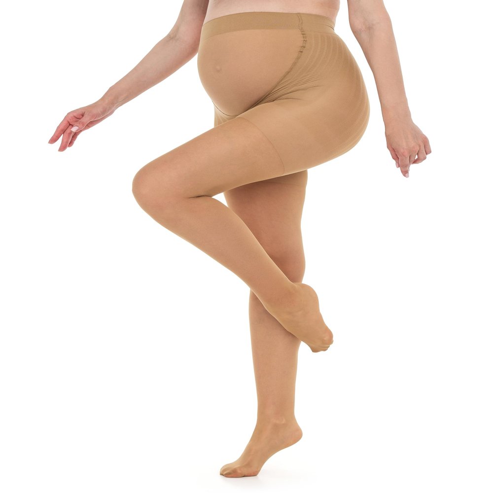 Veluk Maternity Sheer Tights for Women 20 Denier With Anatomy Shorts, Matte Surface, Flat Seams, Soft Elastic Belt and Cotton Gusset