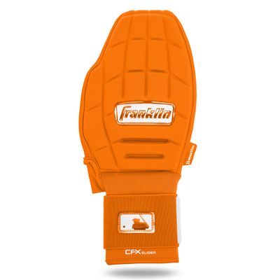 Franklin Sports MLB Baseball + Softball Sliding Mitt - CFX PRT Adult Protective Baserunning Sliding Glove - Left + Right Hand Mitt - Hand + Wrist Protector for Running - Orange - One Size - Adult