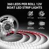 JUIOHAKY 40FT Boat LED Strip Lights 12V Waterproof, Marine LED Strip Lights for Pontoon, Ideal as Under Gunnel Lights, Deck Light, Boat Interior Light for Kayak, Jon Boats and Fishing Boats (White) view 3