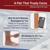 CRS Cross Ankle Gel Sleeves. Padded Skate Socks. Ankle, Foot and Lower Leg Cushion and Protection for Figure Skating, Ice Hockey, Roller or Inline Skating, Riding or Ski. One 10 inch Tan Sleeve view 3